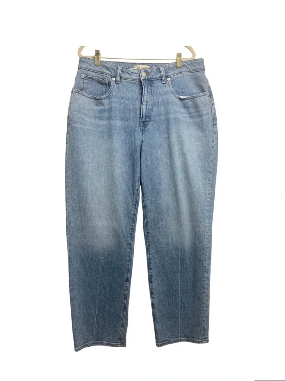 Madewell Curvy 90s Straight Leg Jeans in Light Blue Denim - Picture 5 of 12